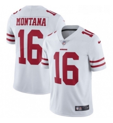 Mens Nike San Francisco 49ers 16 Joe Montana White Vapor Untouchable Limited Player NFL Jersey