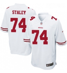 Mens Nike San Francisco 49ers 74 Joe Staley Game White NFL Jersey