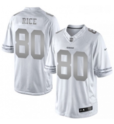 Mens Nike San Francisco 49ers 80 Jerry Rice Limited White Platinum NFL Jersey