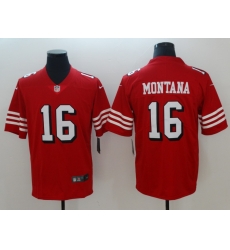 Men's San Francisco 49ers Joe Montana 16 Red Nike Scarlet Player Limited Jersey