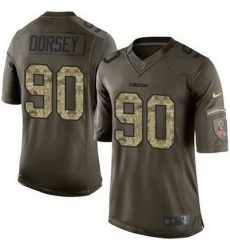 Nike 49ers #90 Glenn Dorsey Green Mens Stitched NFL Limited Salute to Service Jersey