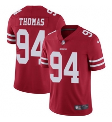 Nike 49ers #94 Solomon Thomas Red Team Color Mens Stitched NFL Vapor Untouchable Limited Jersey