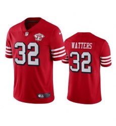 Nike San Francisco 49ers 32 Ricky Watters Red Rush Men 75th Anniversary Stitched NFL Vapor Untouchable Limited Jersey