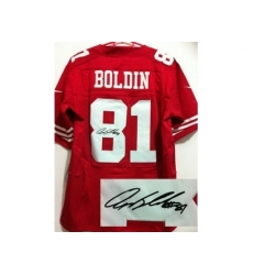 Nike San Francisco 49ers 81 Anquan Boldin Red Elite Signed NFL Jersey