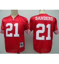 San Francisco 49ers #21 Deion Sanders Red Throwback Jersey