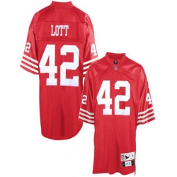 San Francisco 49ers 42 Ronnie Lott Red Throwback