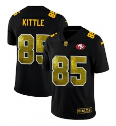 San Francisco 49ers 85 George Kittle Men Black Nike Golden Sequin Vapor Limited NFL Jersey