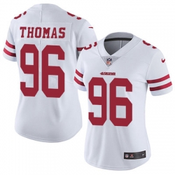 Nike 49ers #96 Solomon Thomas White Womens Stitched NFL Vapor Untouchable Limited Jersey