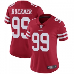 Nike 49ers #99 DeForest Buckner Red Team Color Womens Stitched NFL Vapor Untouchable Limited Jersey