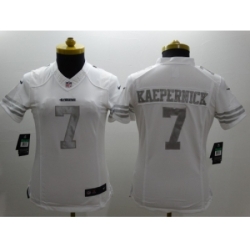 Nike Women San Francisco 49ers #7 colin kaepernick Platinum White Jerseys