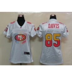 Nike Womens San Francisco 49ers #85 Davis White Jerseys