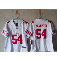 Women San Francisco 49ers 54 Fred Warner White F U S E Vapor Untouchable Stitched Jersey  Women San Francisco 49ers 54 Fred Warner White F U S E Vapor Untouchable Stitched Jersey