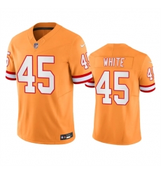 Men Tampa Bay Buccaneers 45 Devin White Orange Throwback Limited Stitched Jersey