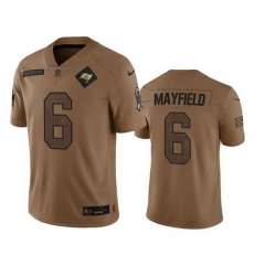 Men Tampa Bay Buccaneers 6 Baker Mayfield 2023 Brown Salute To Service Limited Stitched Jersey