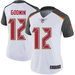 Women Buccaneers 12 Chris Godwin White Stitched Football Vapor Untouchable Limited Jersey