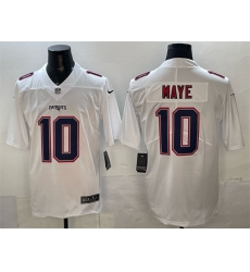 Men New England Patriots 10 Drake Maye White Fashion Vapor Untouchable Limited Stitched Football Jersey Men New England Patriots 10 Drake Maye White Fashion Vapor Untouchable Limited Stitched Football Jersey