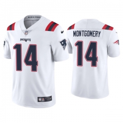 Men New England Patriots 14 Ty Montgomery White Vapor Untouchable Limited Stitched Jersey