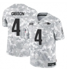 Men New England Patriots 4 Antonio Gibson 2024 F U S E Arctic Camo Salute To Service Limited Stitched Jersey