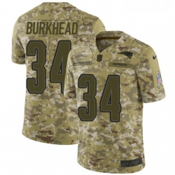 Mens Nike New England Patriots 34 Rex Burkhead Limited Camo 2018 Salute to Service NFL Jersey