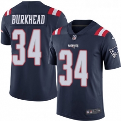 Mens Nike New England Patriots 34 Rex Burkhead Limited Navy Blue Rush Vapor Untouchable NFL Jersey