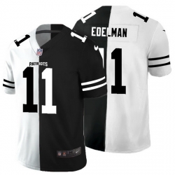 New England Patriots 11 Julian Edelman Men Black V White Peace Split Nike Vapor Untouchable Limited NFL Jersey