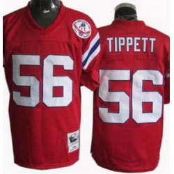 New England Patriots 1984 MitchellandNess 56 ANDRE TIPPETT Red Jersey