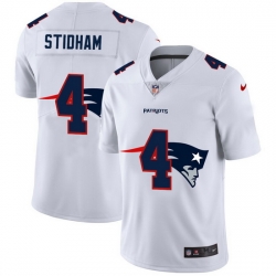 New England Patriots 4 Jarrett Stidham White Men Nike Team Logo Dual Overlap Limited NFL Jersey