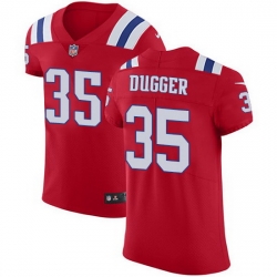 Nike Patriots 35 Kyle Dugger Red Alternate Men Stitched NFL New Elite Jersey