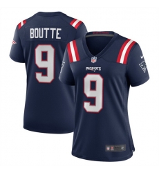 Women New England Patriots 9 Kayshon Boutte Navy 2025 Stitched Game Jersey 