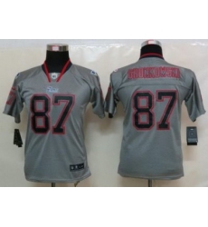 Women Nike New England Patriots 87 Rob Gronkowski Grey Lights Out Elite NFL Jerseys