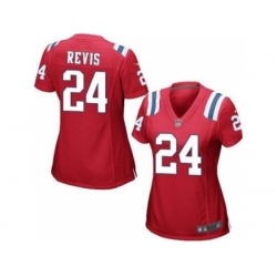 Women's Nike New England Patriots #24 Darrelle Revis Red Alternate Stitched NFL Jersey