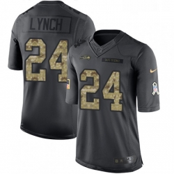 Youth Nike Seattle Seahawks 24 Marshawn Lynch Limited Black 2016 Salute to Service NFL Jersey