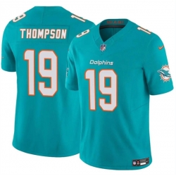 Men Miami Dolphins 19 Skylar Thompson Aqua 2024 F U S E Vapor Limited Stitched Football Jersey