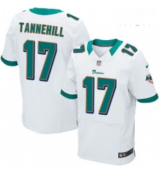 Mens Nike Miami Dolphins 17 Ryan Tannehill Elite White NFL Jersey