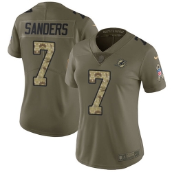 7 Limited Jason Sanders OliveCamo Nike NFL Womens Jersey Miami Dolphins 2017 Salute to Service