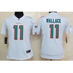 Women Nike Miami Dolphins 11 Mike Wallace White Limited NFL Jerseys 2013 New Style