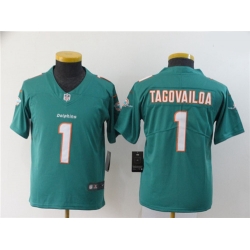 Youth Nike Dolphins 1 Tua Tagovailoa Aqua Vapor Untouchable Limited Jersey