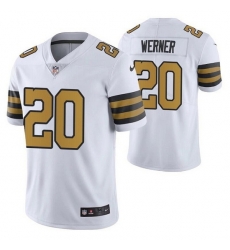 Men New Orleans Saints 20 Pete Werner White Color Rush Limited Stitched Jersey