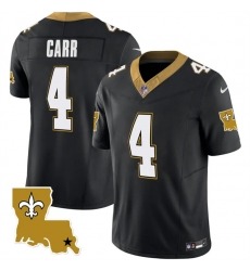 Men New Orleans Saints 4 Derek Carr Black 2023 F U S E  1987 Legacy Vapor Stitched Jersey