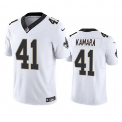 Men New Orleans Saints 41 Alvin Kamara White 2023 F U S E  Vapor Untouchable Limited Stitched Jersey