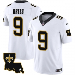 Men New Orleans Saints 9 Drew Brees White 2023 F U S E  1987 Legacy Vapor Stitched Jersey