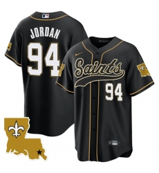 Men New Orleans Saints 94 Cameron Jordan Black 1987 Legacy Cool Base Stitched Baseball Jersey