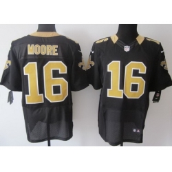 Nike New Orleans Saints 16 Lance Moore Black Elite Jersey