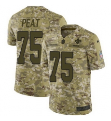 Nike Saints #75 Andrus Peat Camo Mens Stitched NFL Limited 2018 Salute To Service Jersey