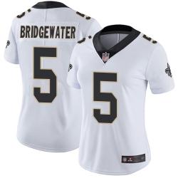 Women Saints 5 Teddy Bridgewater White Stitched Football Vapor Untouchable Limited Jersey