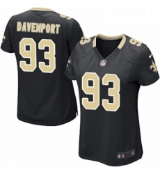 Womens Nike New Orleans Saints 93 Marcus Davenport Game Black Team Color NFL Jersey