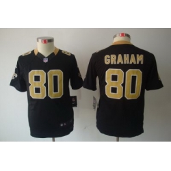 Nike Youth New Orleans Saints #80 Jimmy Graham Black Limited Jerseys