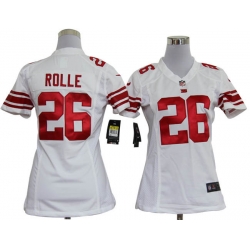 Women Nike New York Giants 26 Antrel Rolle White Jerseys