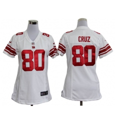 Women Nike New York Giants #80 Victor Cruz White Jerseys