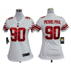 Women Nike New York Giants 90 Jason Pierre-Paul White Jerseys